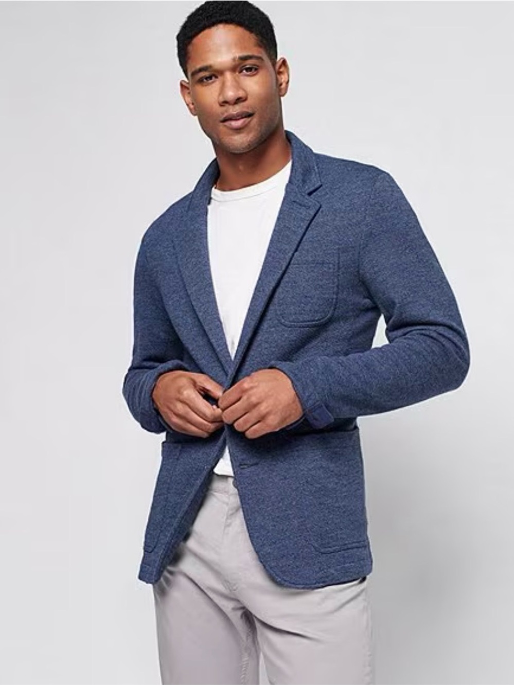 Faherty Deep Navy Melange Knit Blazer Men’s Medium
